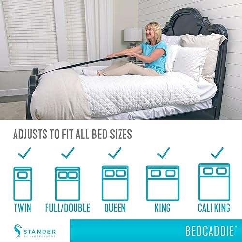 Miniatura 4 de Apoyo para sentarse en la cama, Stander Bedcaddie, Sit-Up en la cama ajustable + tres asas para mano ergonómicas
