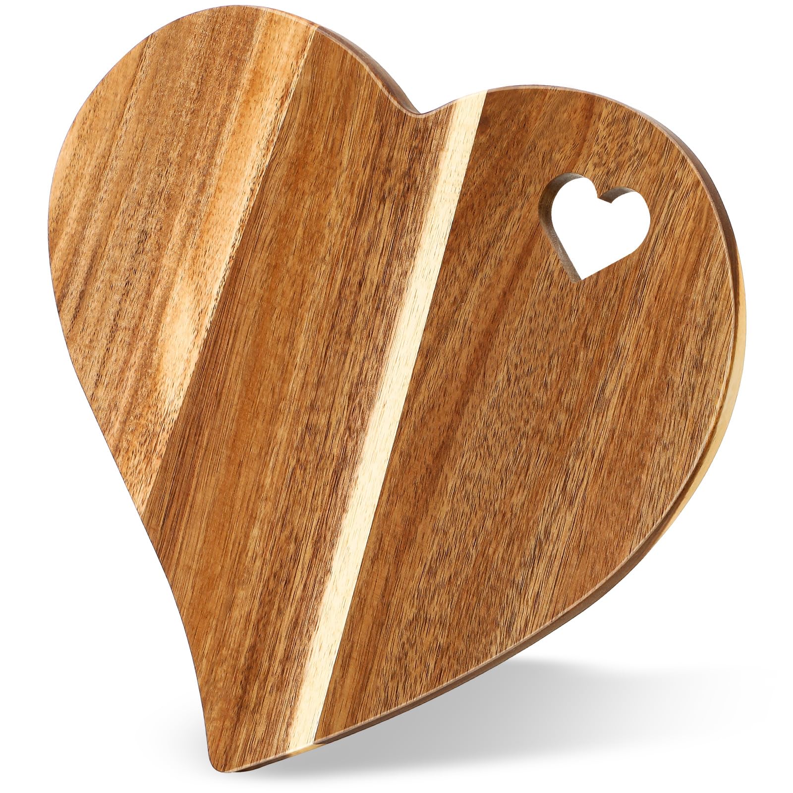 Planche à découper en bois d'acacia en forme de cœur, cadeau idéal pour la Saint-Valentin