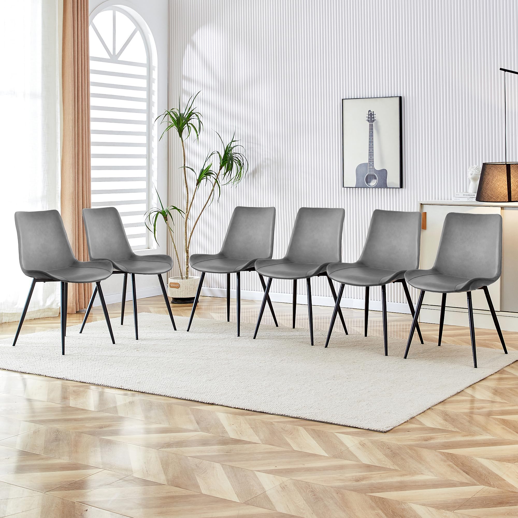 AmoUnico Dining Chairs, Modern PU Leather Dining Room