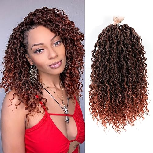 Wodun Goddess Locs - Cabello de ganchillo de 14 pulgadas, 8 paquetes de cabello sintético de ganchillo, cabello de ganchillo previamente enrollado
