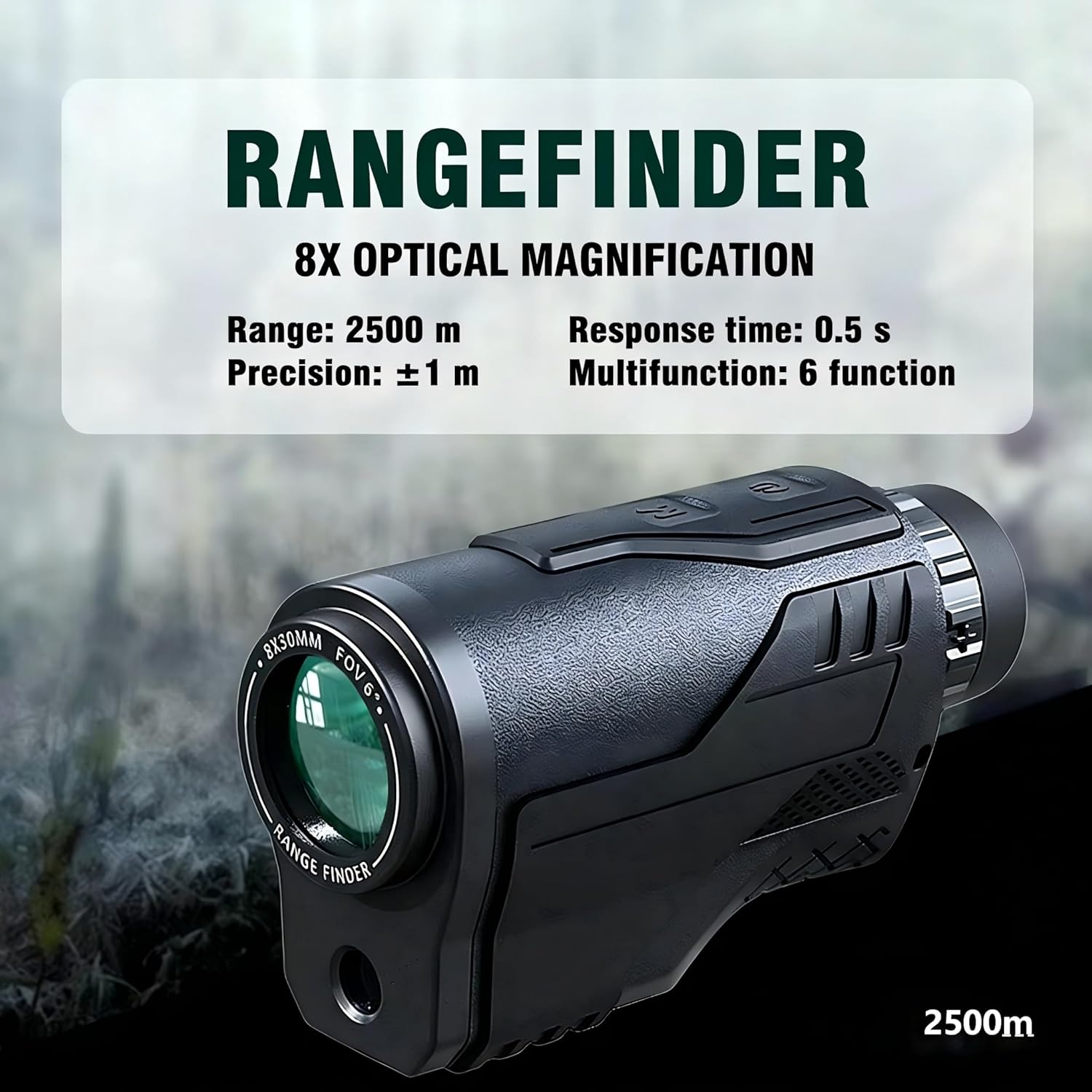 JS55D1500 Laser Rangefinder, 8X Magnification Golf Rangefinder with Slope, Laser Range Finder with Flag Lock, Ideal Golf Accessories for Golfers & Hunting