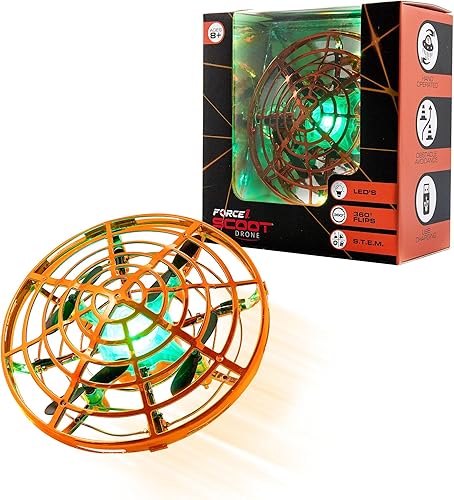 Force1 Scoot Skeet Mini Drone Juego de disparos electrónico para niños (solo dron): Drones de mano para niños compatibles con Scoot Skeet LED