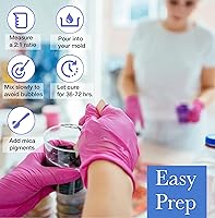 Vista 3 de Kit de resina epoxi para vertido extra profundo (vertidos de 2 a 4 pulgadas), 1.5 GL, resistente a los rayos UV, bajo olor, transparente como