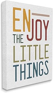 Stupell Industries Enjoy The Little Things Quote Blue Red Typography, Designed by Daphne Polselli Canvas Wall Art, 24 x 30, Off-White