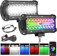 Vista 12 de Luces de cápsulas RGB de 4 pulgadas, 2 unidades de barra de luz LED RGB de 4 pulgadas, cápsulas de luz de persecución de color, luces multicolor