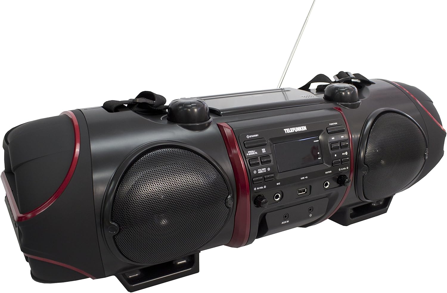 Telefunken RC1007BM Bluetooth Boombox, close-up of front panel controls