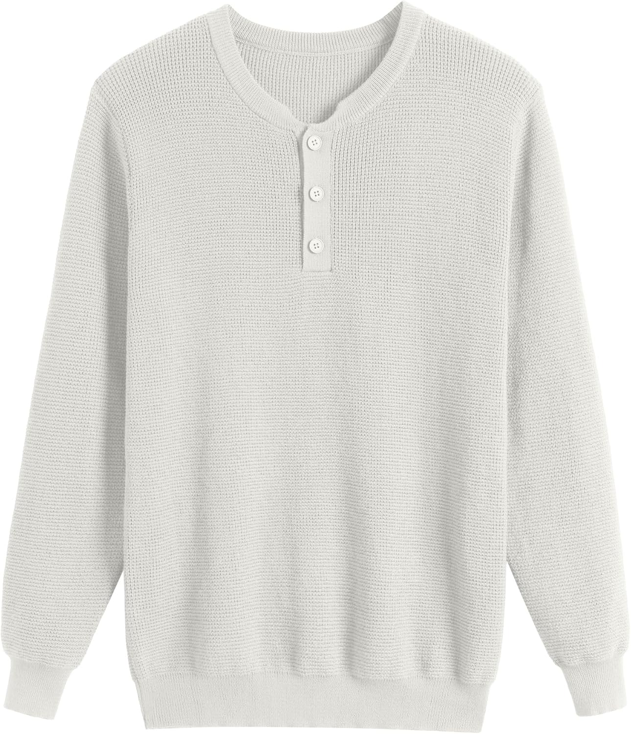 COOFANDY Men's Waffle Henley Shirts Crewneck Lightweight Sweater Long Sleeve Causal Knitted Pullover T Shirt - Image 5