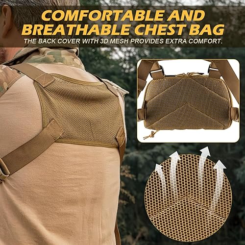 Miniatura 5 de FEIWOOD Gear Chest Pack Bag for Men, Tactical Chest Pack Utility MOLLE Chest Bag Rig with Concealed Pistol Holster