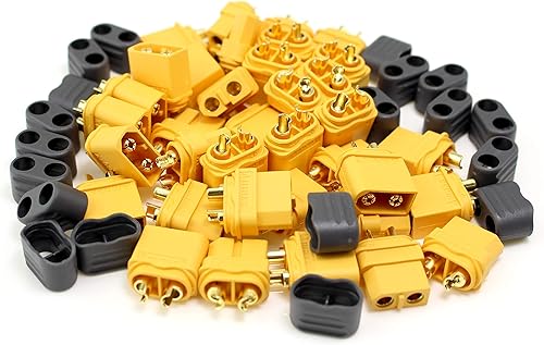 Miniatura 13 de SoloGood Amass - 10 pares de conectores de bala XT60H actualizado de XT60 funda hembra y macho chapado en oro para piezas RC