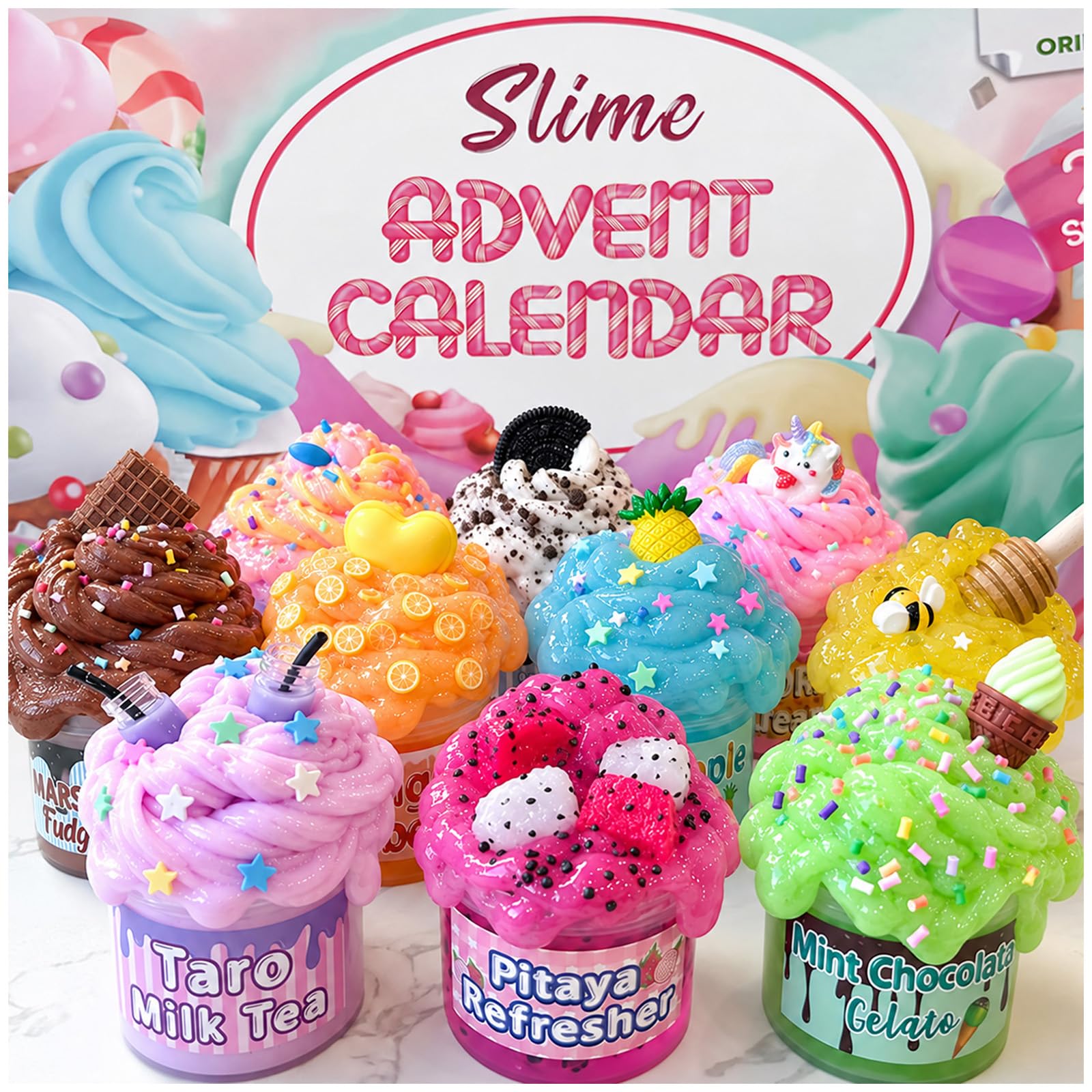 Advent Calendar 2026 - 24 Days of Surprises with DIY Slime Craft Kit