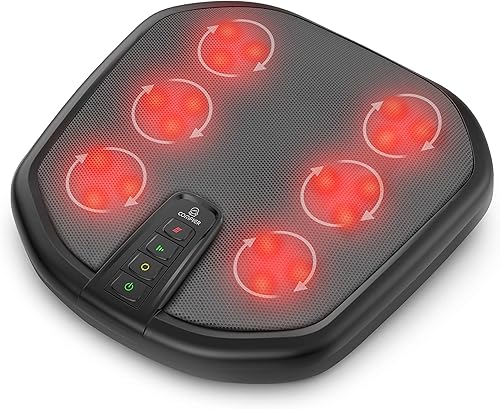 COMFIER Shiatsu - Masajeador de pies con calefacción, masajeador de pies y espalda con calor, calentador de pies calentado, masajeador de pies para