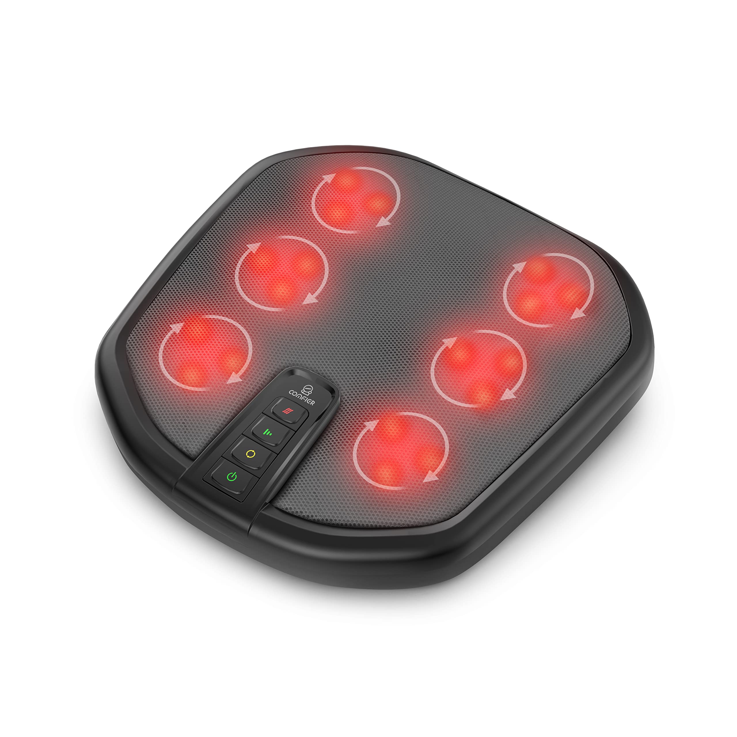 COMFIER Masajeador de Pies Eléctrico con Función de Calor y Amasamiento, Masajeador Shiatsu 2 en 1 para Pies y Espalda, Calentador Eléctrico para Pies Apto para Todos los Tamaños, Regalo Mujer Hombre