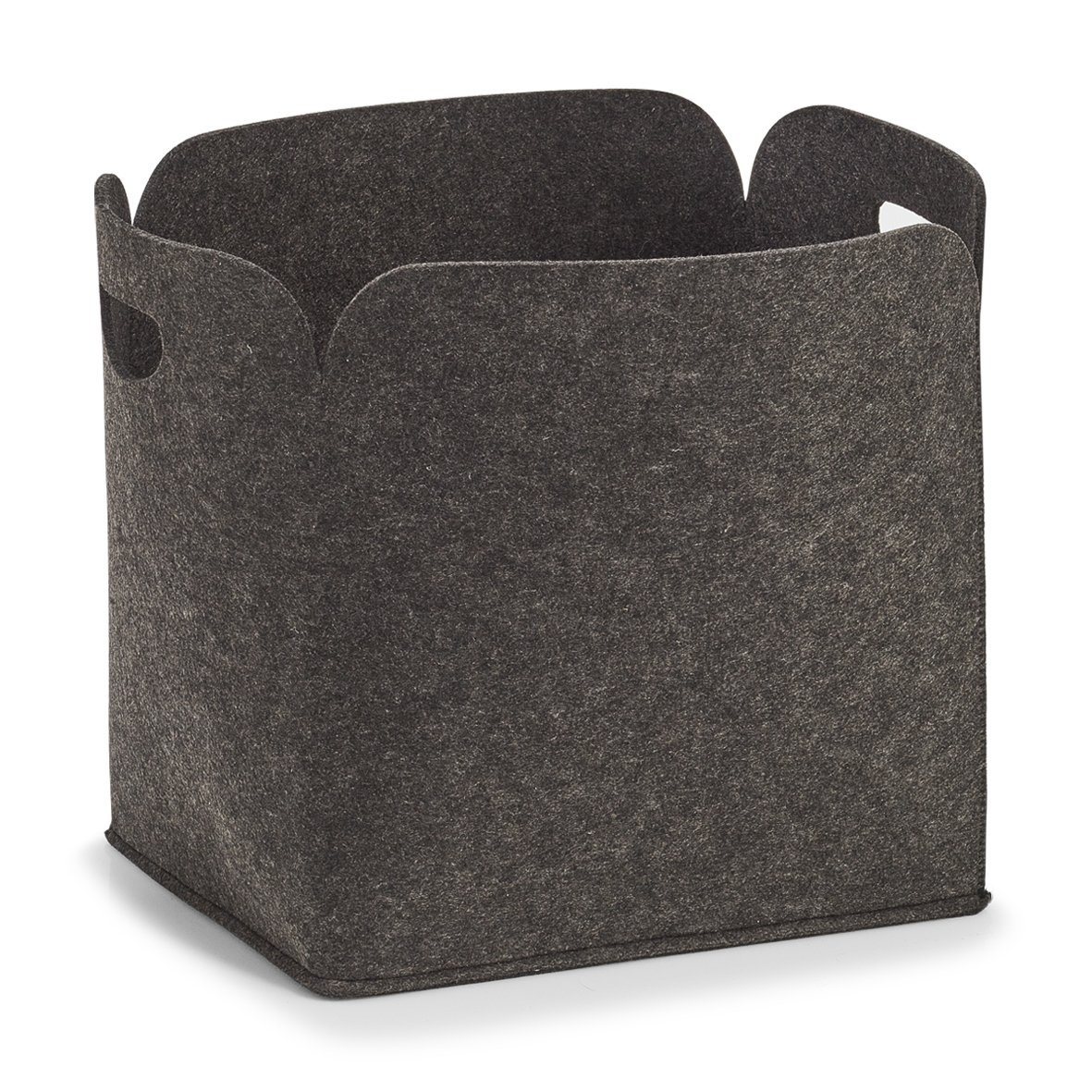 Panier en feutre anthracite Zeller 14369 pour en finir avec le désordre des plaids et magazines