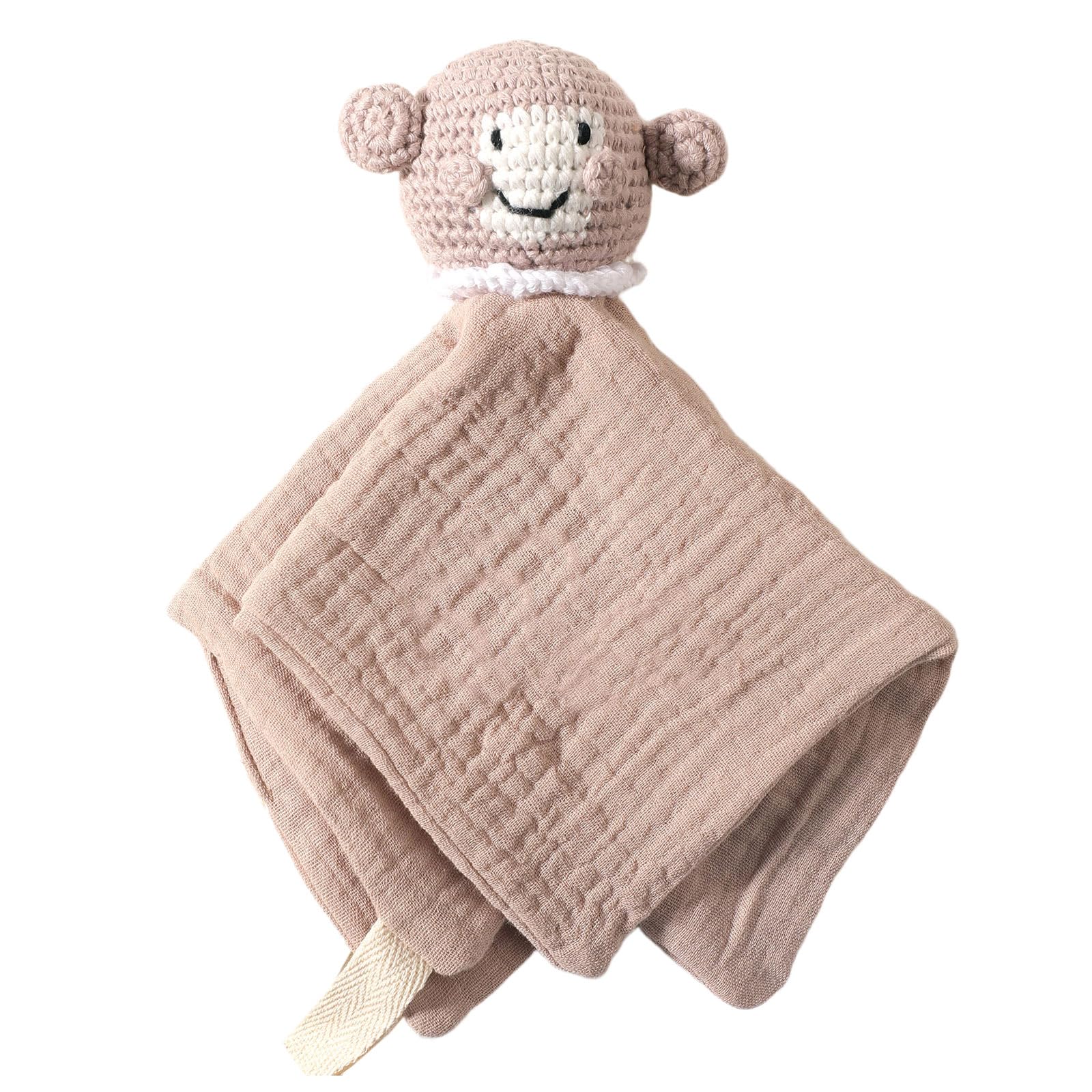 kokdid Cartoon Infant Security Blanket Cuddly Teething Toy Crochet Design Mood Appease Handkerchief for Newborns Care Drooling Soother