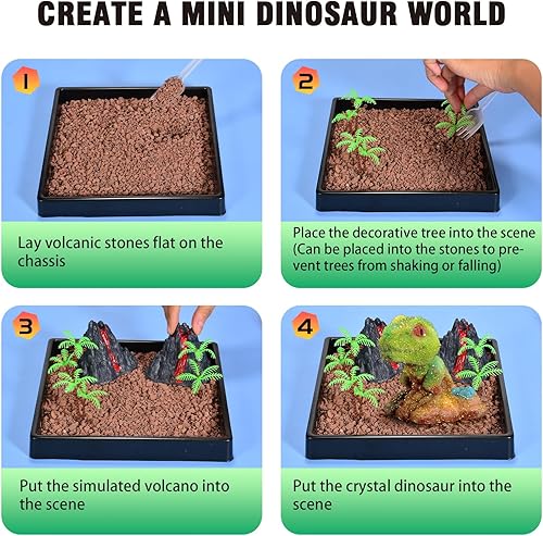 Miniatura 3 de Dinosaurio en crecimiento de cristal, kit de cultivo de cristal para niños de 8 a 12 años, kit de terrario de dinosaurio de cristal, kits de