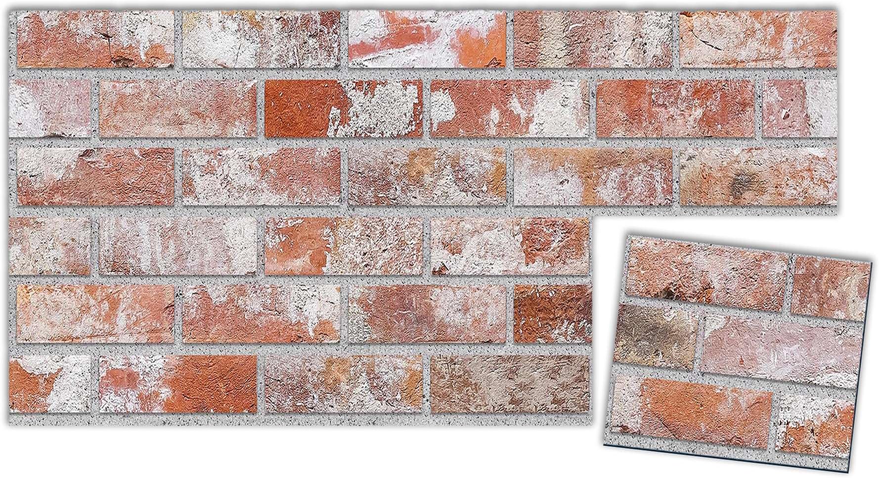 IZODEKOR 3D Wall Panels Brick Effect - Cladding, Stone Look, Styrofoam Facing for Living Room, Kitchen, Bathroom, Balcony, Bedroom and Back of Counter | Stone House (10" x 10" Sample)