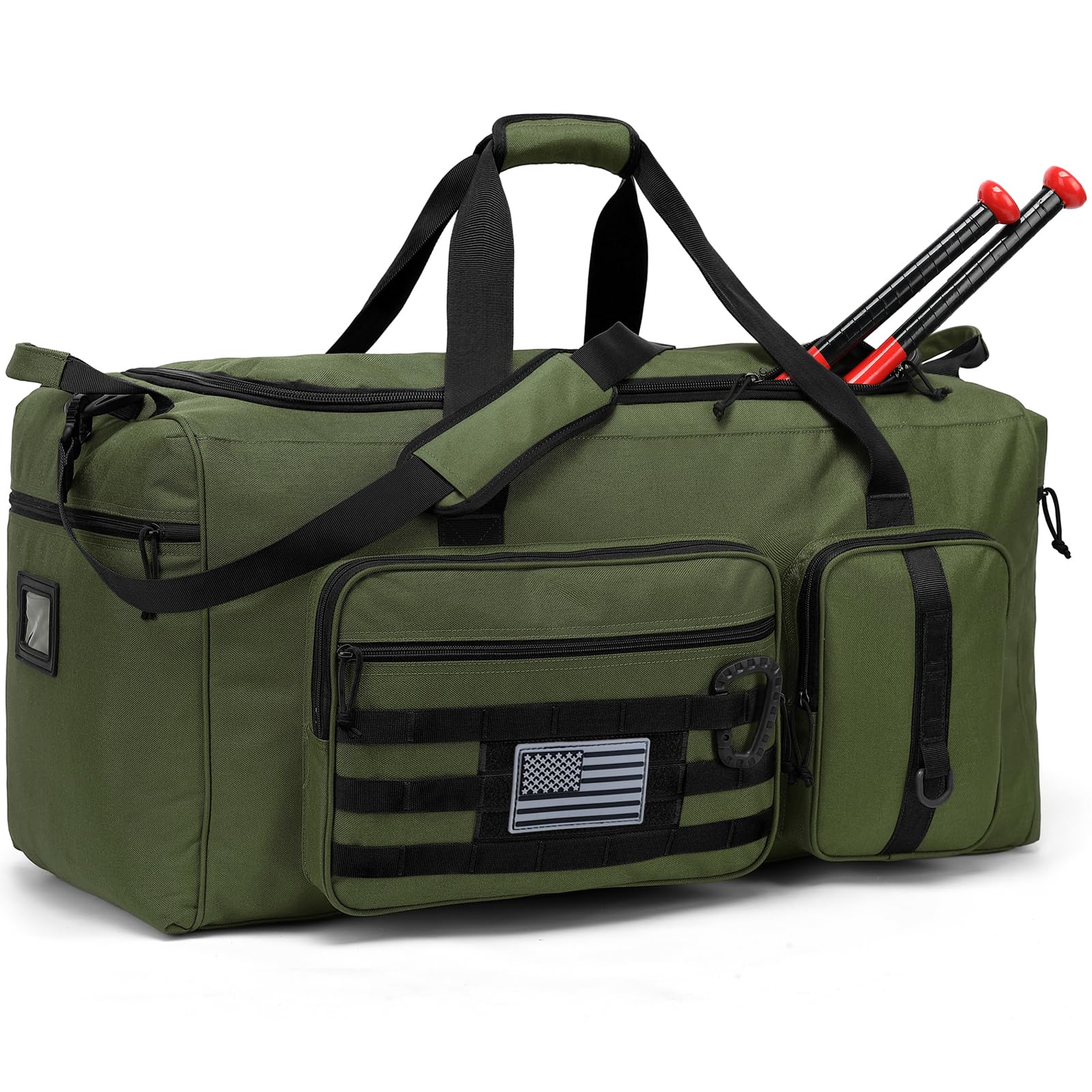 120L Extra Large Baseball Duffle Bag for Adult Softball Gym Bag with Shoe Compartment, Sports Duffel Bat Equipment Bag Coach Team Catchers Gear Bag for Hockey Football Basketball Soccer, Green