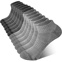 BAMBOO COOL Mens Ankle Socks Athletic Low Cut Cushioned Moisture Wicking, Running Socks Arch Support Breathable, 6 Pack