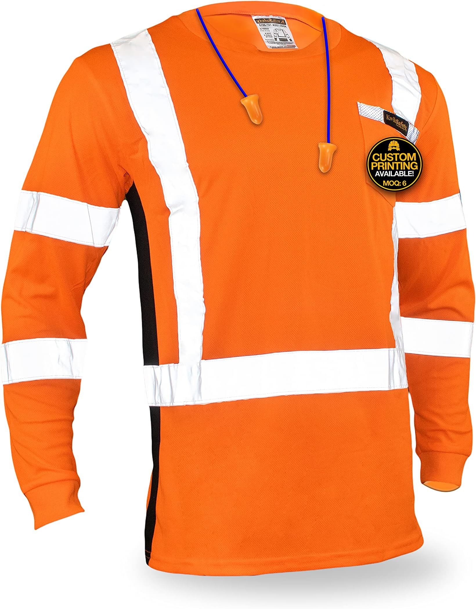 KwikSafety - Charlotte, NC - Operator Long Sleeve Safety Shirts [Solid Reflective Tape] Class 3 ANSI Tested OSHA