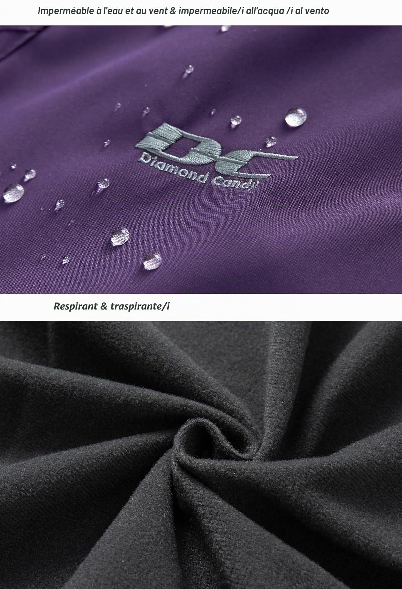 veste imperméable femme coupe vent veste de pluie à capuche softshell de randonnée anti-pluie