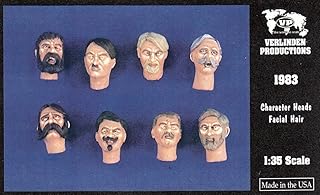 Verlinden VER1983 1:35 Character Heads with Facial Hair Set [Model KIT Accessory]