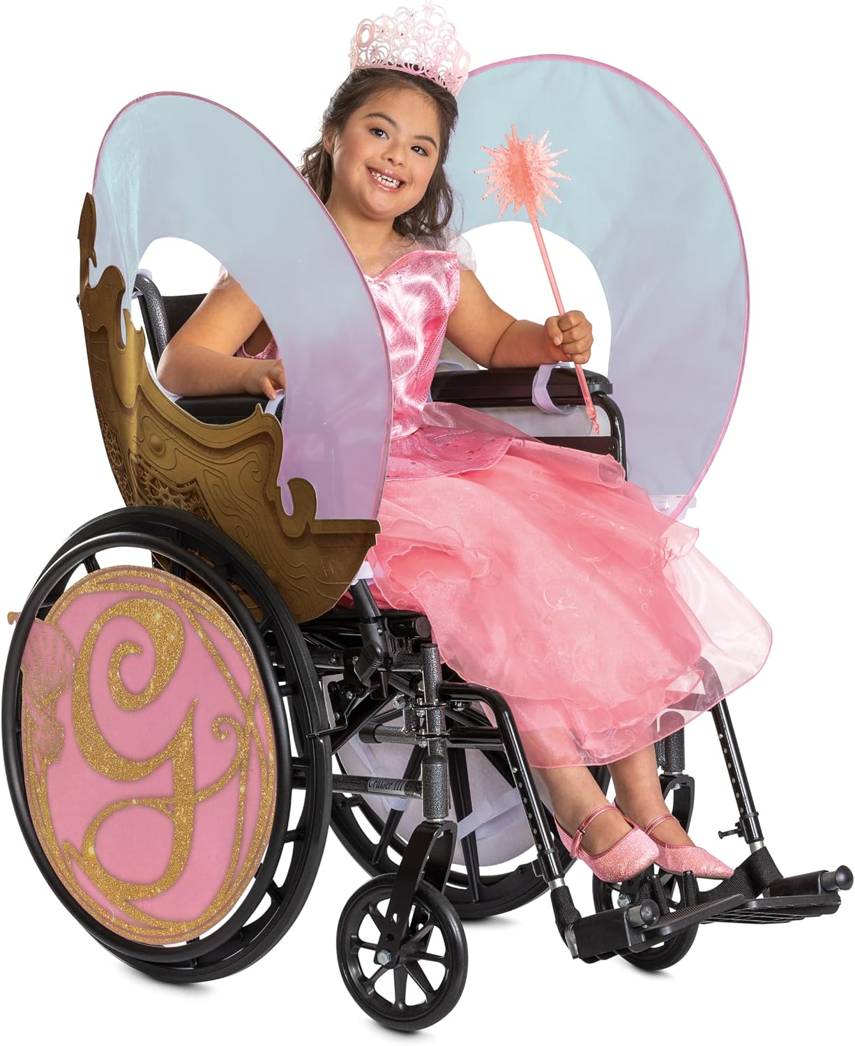 Disguise Wicked Glinda Wheelchair Cover, Official Wicked Movie Adaptive Wheelchair Cover Costume Accessory