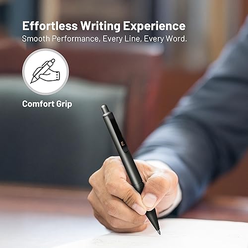 Miniatura 2 de Everyman Grafton Gunmetal Mini Click Recargable de 0.7mm con Bolígrafo de Gel Bolígrafo Compacto de Aluminio con Empuñadura Ranurada Profunda para
