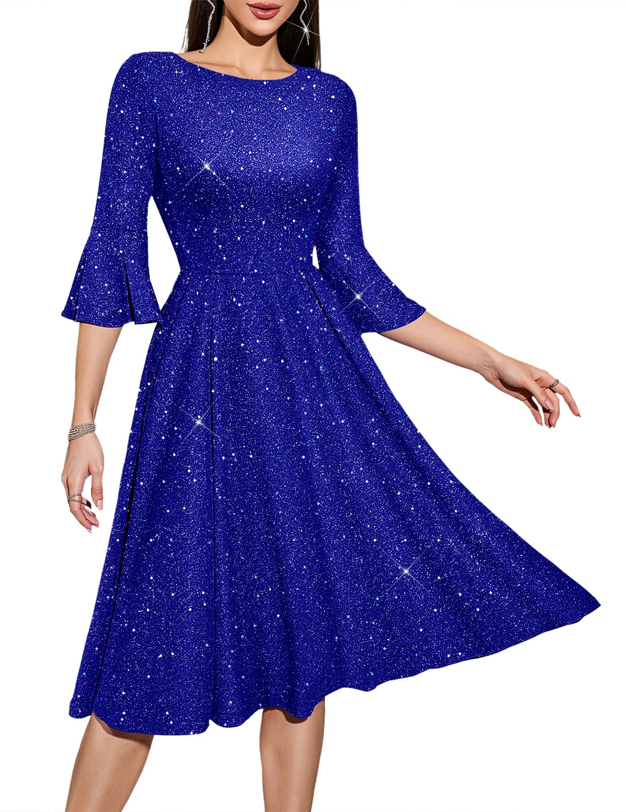 Women's Cocktail Dress A Line Tea Party Midi Graduation Dresses Church Wedding Formal Homecoming Clothing