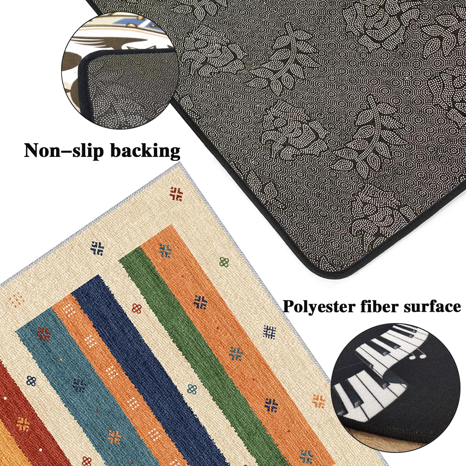 Tappetino per Batteria e Percussioni Tappeto Batteria Tappeto a Tamburo Insonorizzato Tappeti Rettangolari Antiscivolo per Batteria Elettroniche Rullante Acustica Grancassa Drum Carpet 200 x 160 cm