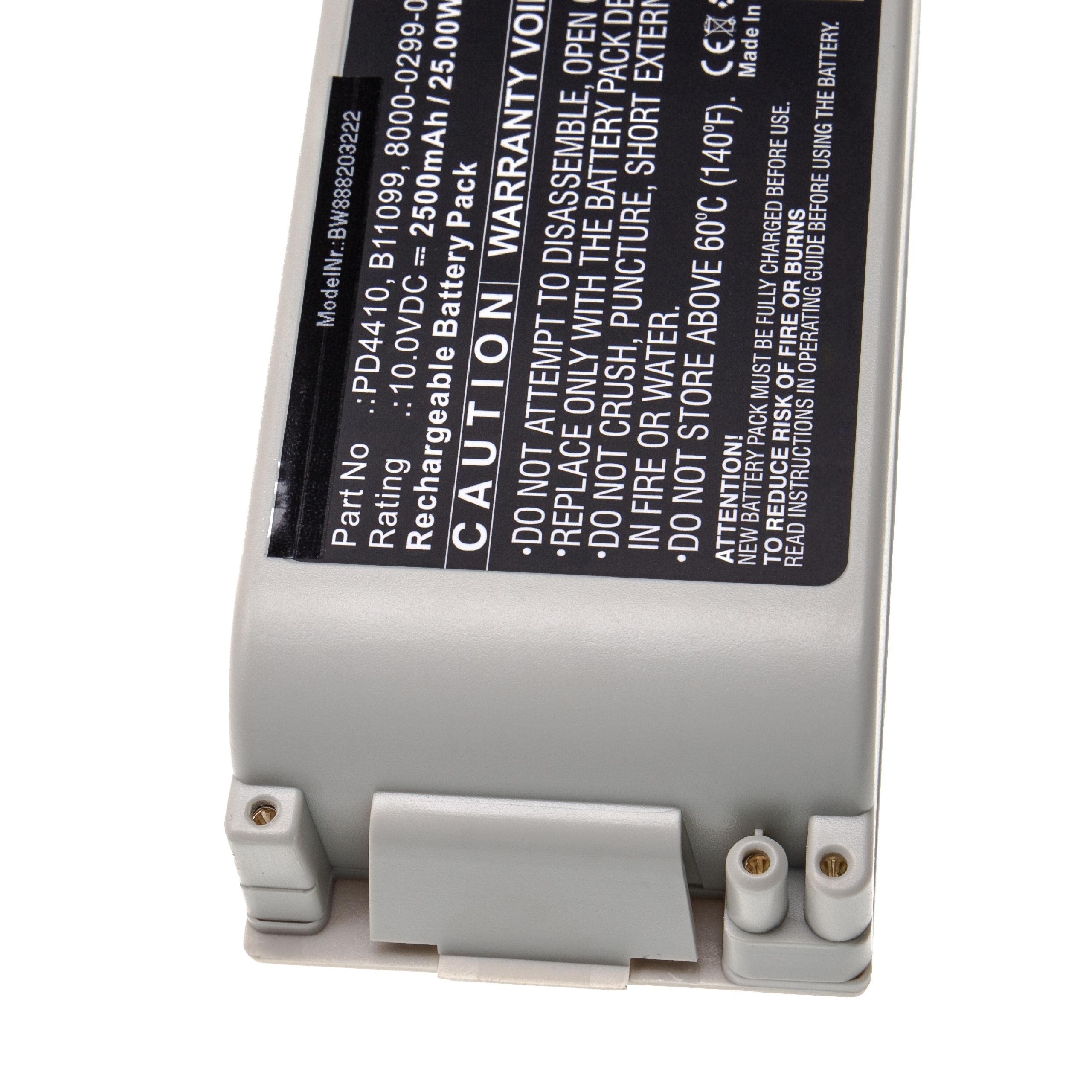 vhbw batteria compatibile con ZOLL 8000-0299-01, AED Pro Defibrillator, 8000-0299-10, Defibrillator NTP2 strumentazione medica (2500mAh, 10V, AGM)