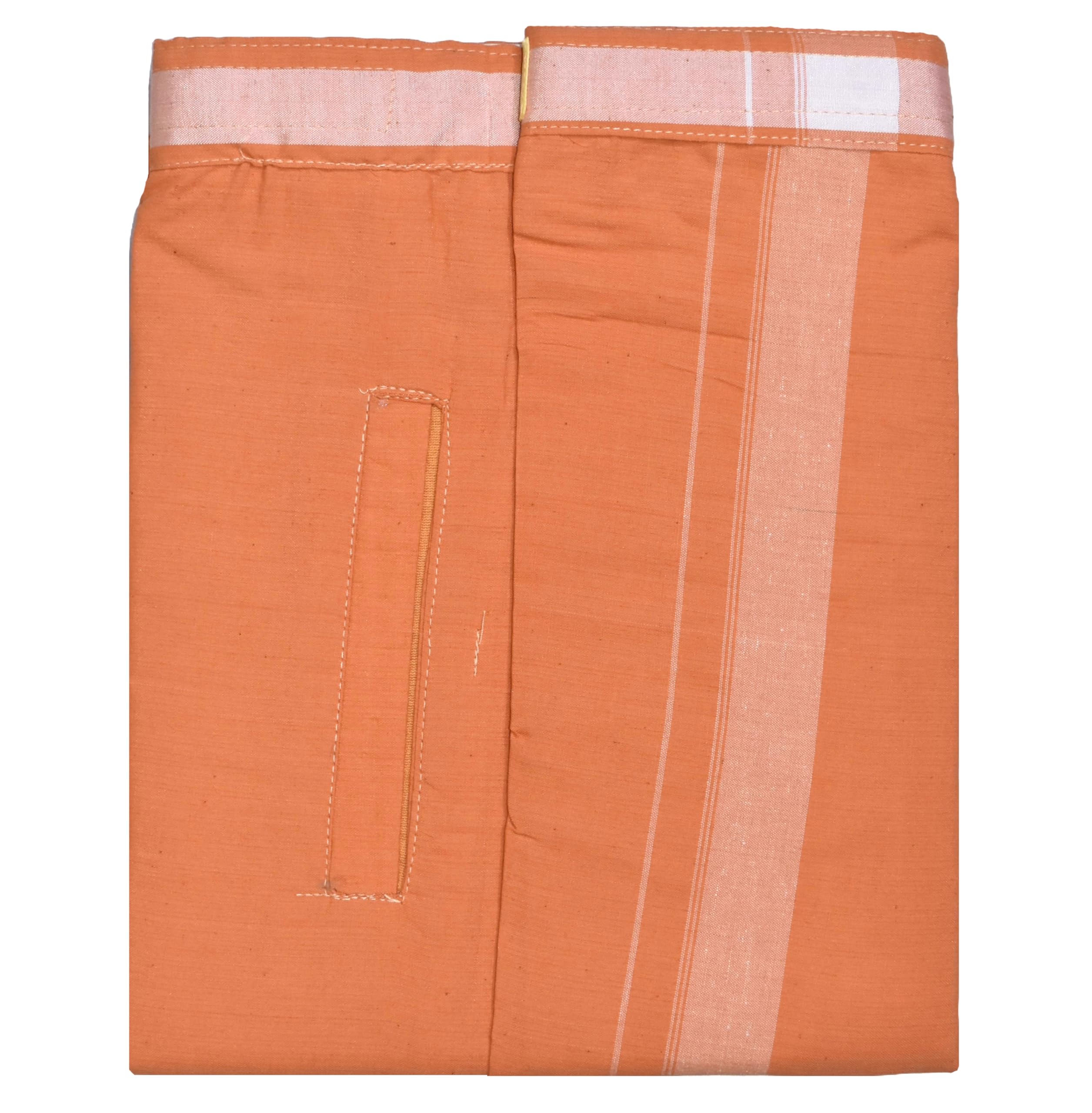 (Rasi Men's Cotton Welcro Pocket Dhoti, Vesti/adjustable for all size (Single Dhoti)-image-2