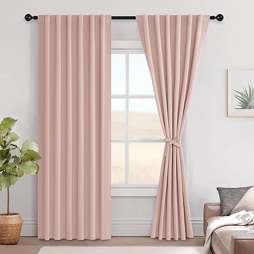 Miniatura 24 de Hiasan Cortinas opacas blancas extra anchas para dormitorio, cortinas opacas térmicas extra anchas de 72 pulgadas de largo, con pestaña trasera,
