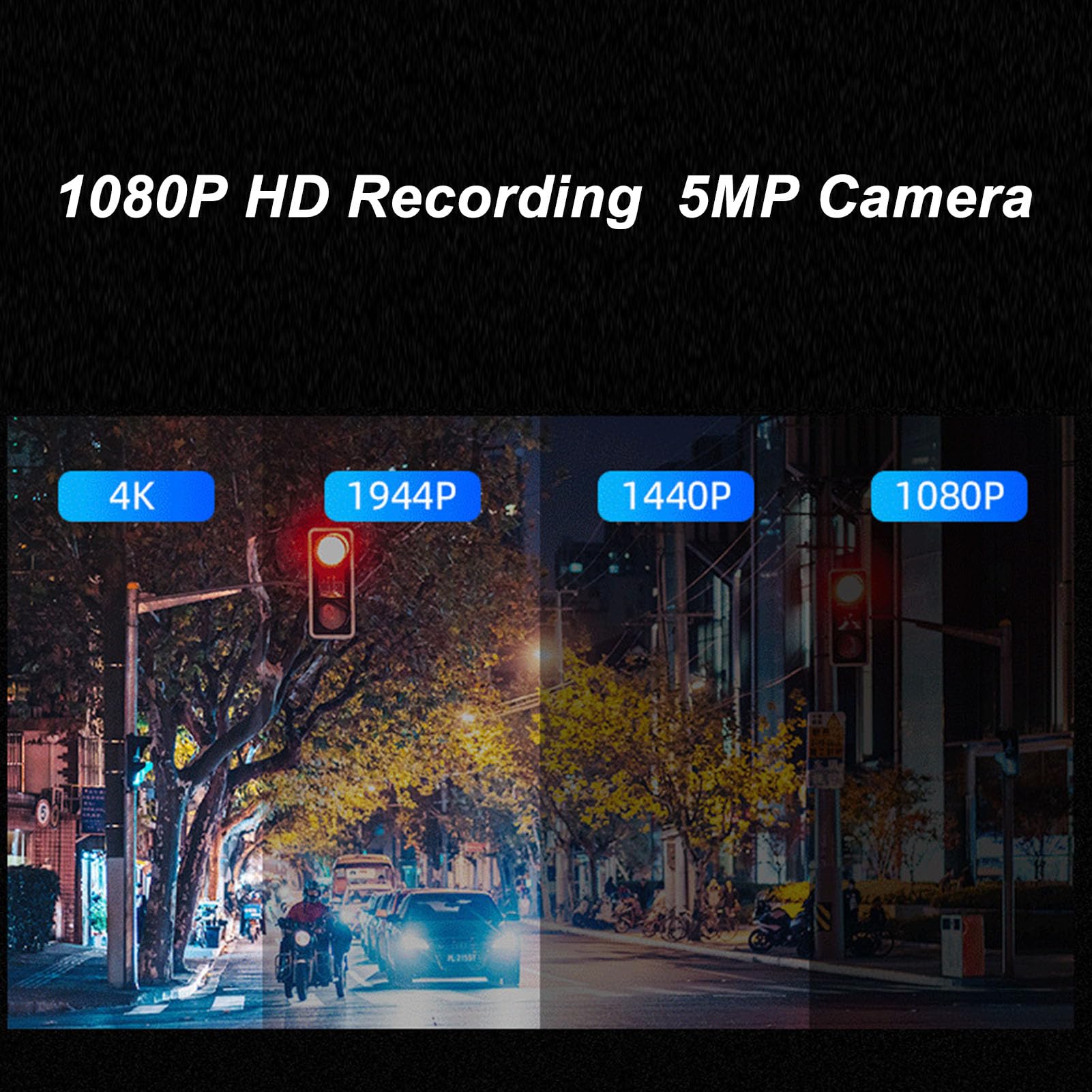 Cámara de salpicadero WiFi para Coche, cámara de salpicadero HD 1080P Delantera y Trasera, visión Nocturna, Gran Angular de 155 Grados, admite hasta 128 GB, grabadora de vídeo