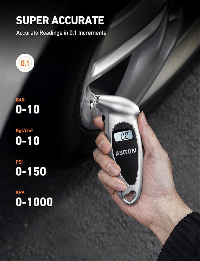 AstroAI Digital Tire Pressure Gauge with Replaceable AAA Battery