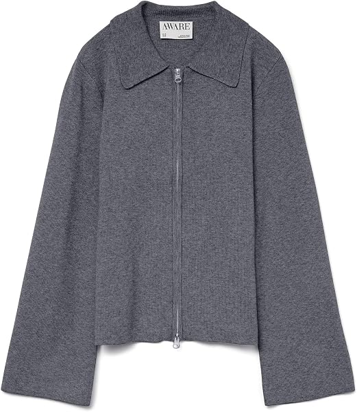 VERO MODA Damski kardigan Awhanna Ls z dzianiny Noos, ciemnoszara mieszanka, S, Ciemnoszara mieszanka, S