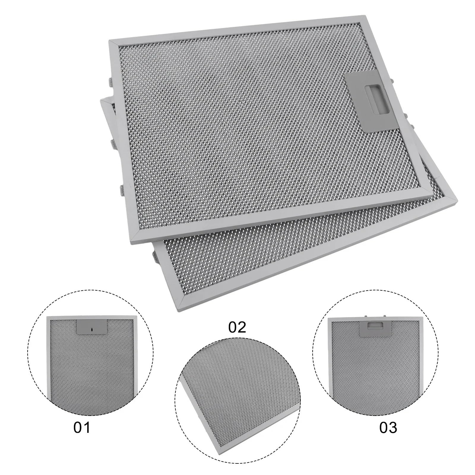 2 filtros for campana extractora de 320 x 260 mm, malla metálica aluminio, for ventilación y filtro grasa Filtro para campana