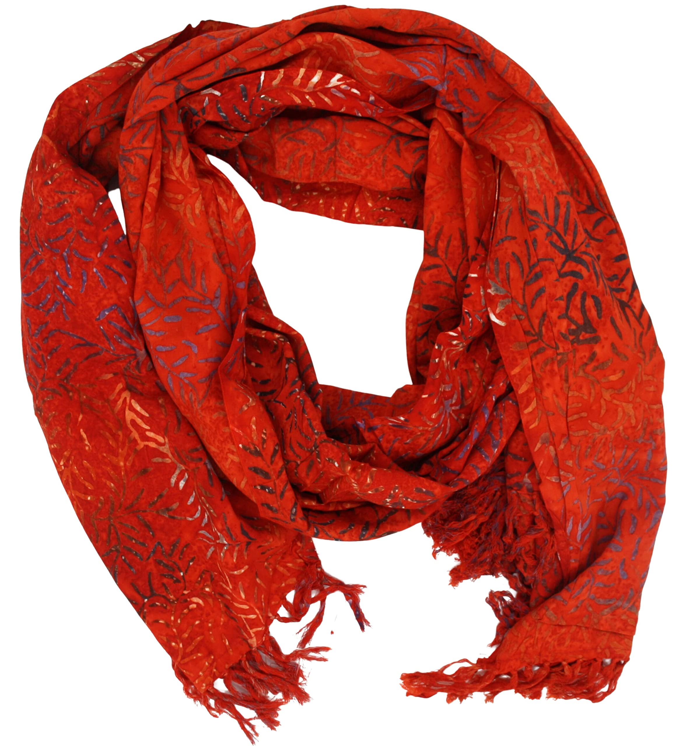 Panasiam Unisex B017 Orange Bambooleaf Schal B017 Orangebambooleaf, L