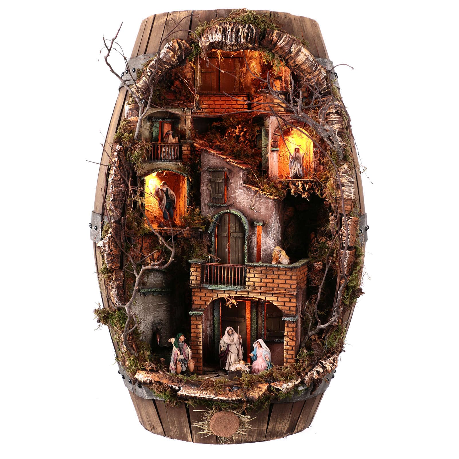 Holyart Belén napolitano: Barril con Fuente Pesebre napolitano 8 cm 80x50x30 cm, Vacío