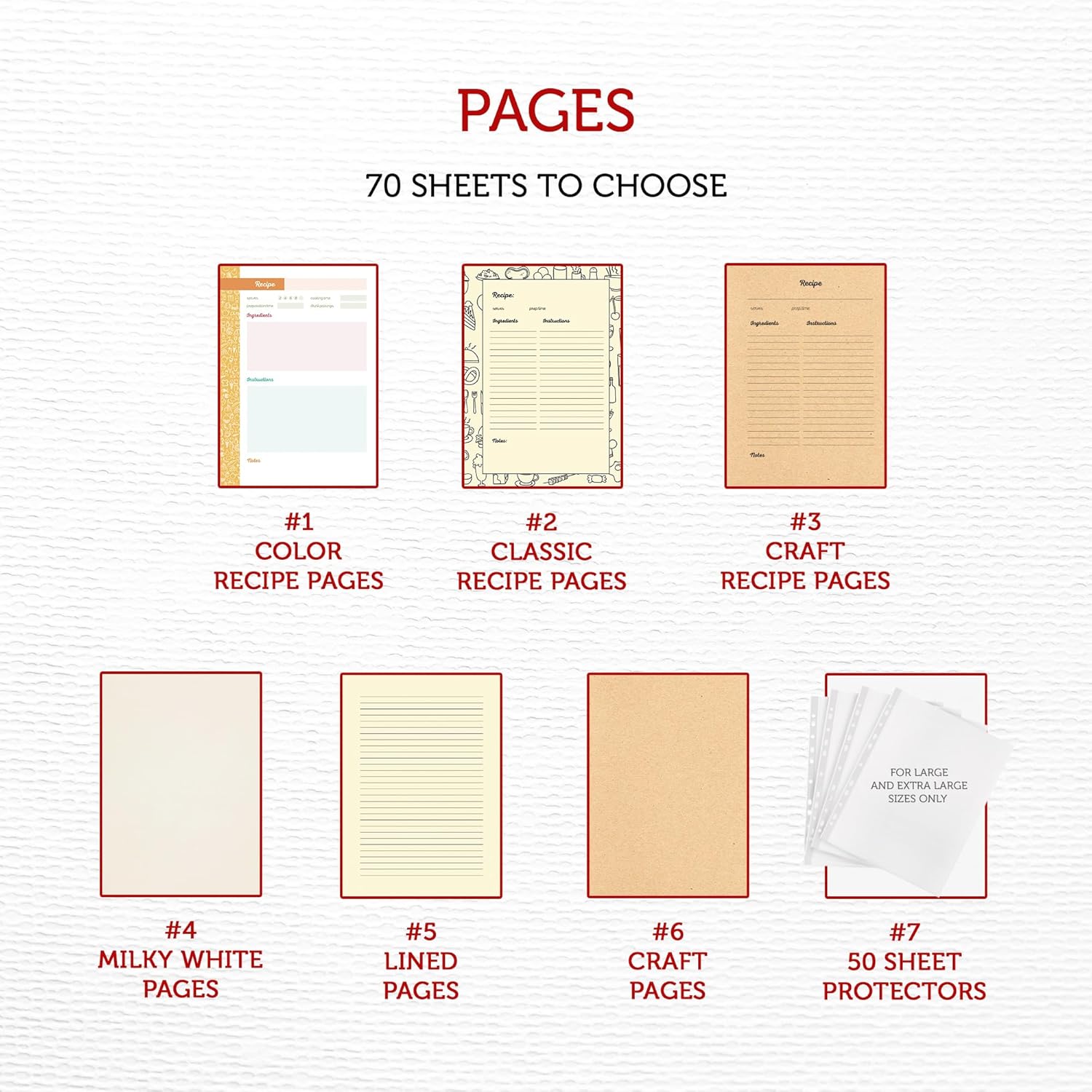 Personalized Recipe Book To Write In Your Own Recipes - Blank Recipe Binder Cookbook - Family Recipe Book Organizer (X-Large, 140 pages)