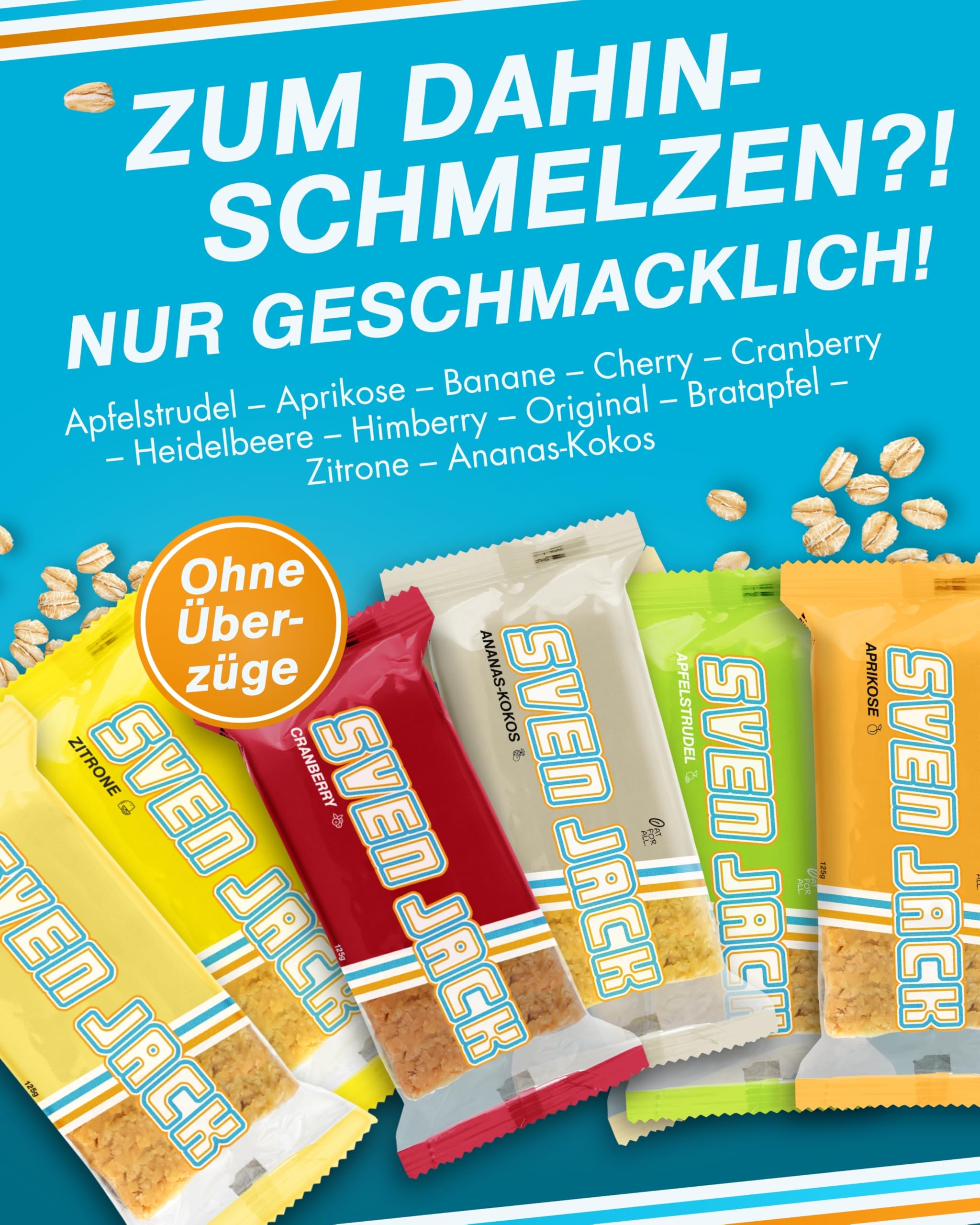 Sven Jack (Energy Cake) OUTDOOR Haferriegel Mix Box 24x 125g I Original Haferflocken Energieriegel I Vegane Haferriegel I Langkettige Kohlenhydrate & wenig Zucker I Verschiedene Sorten