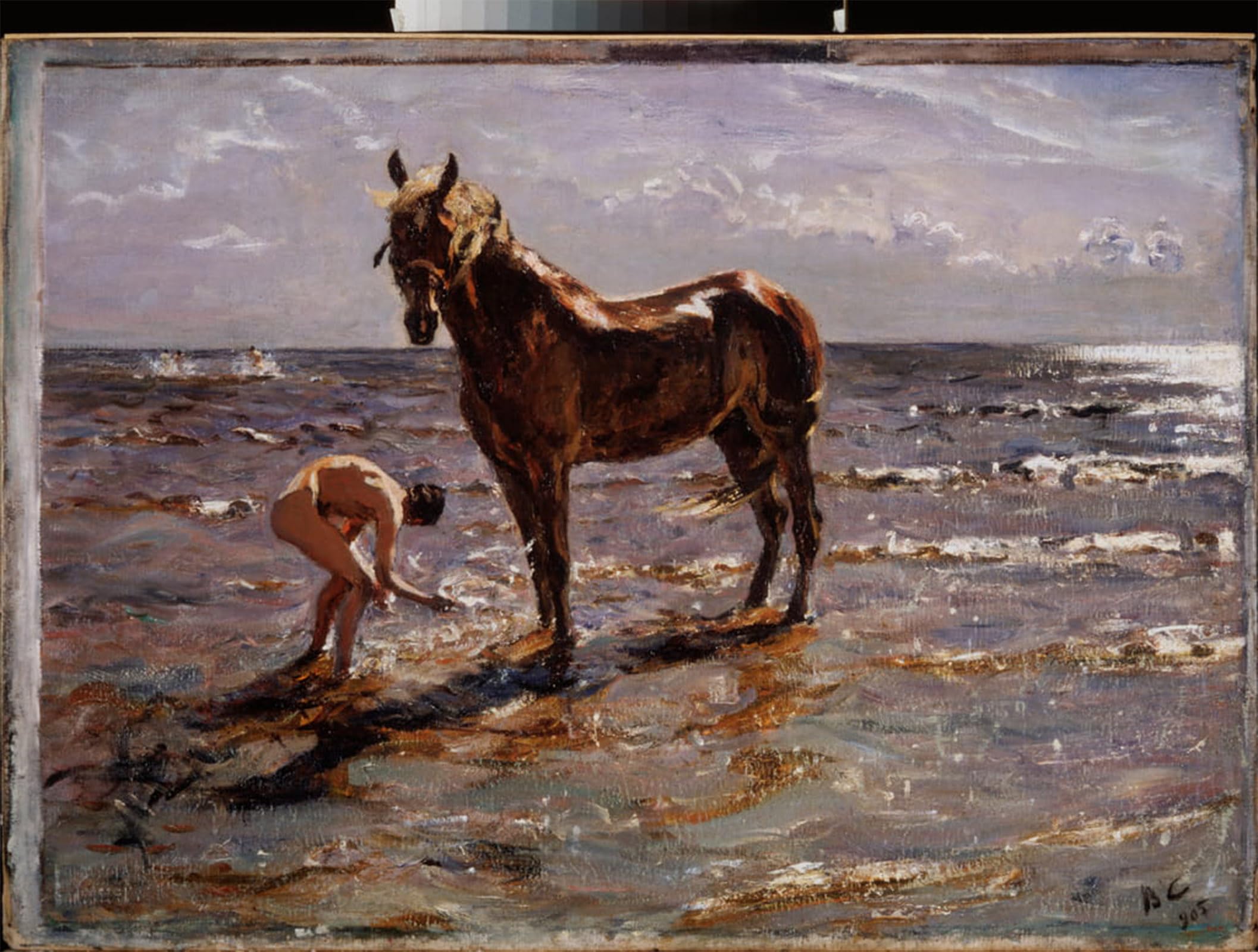 ARTXLXXBN Famous Painting Canvas Artwork Graffiti Print the Horse's Bath by Valentin Aleksandrovich Serov Portrait Canvas Image for Home Decor 60x90cm