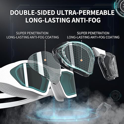 Miniatura 2 de Whale Gafas de natación A1 GE Nano de larga duración, antivaho UV, unisex, cómodas, visión clara