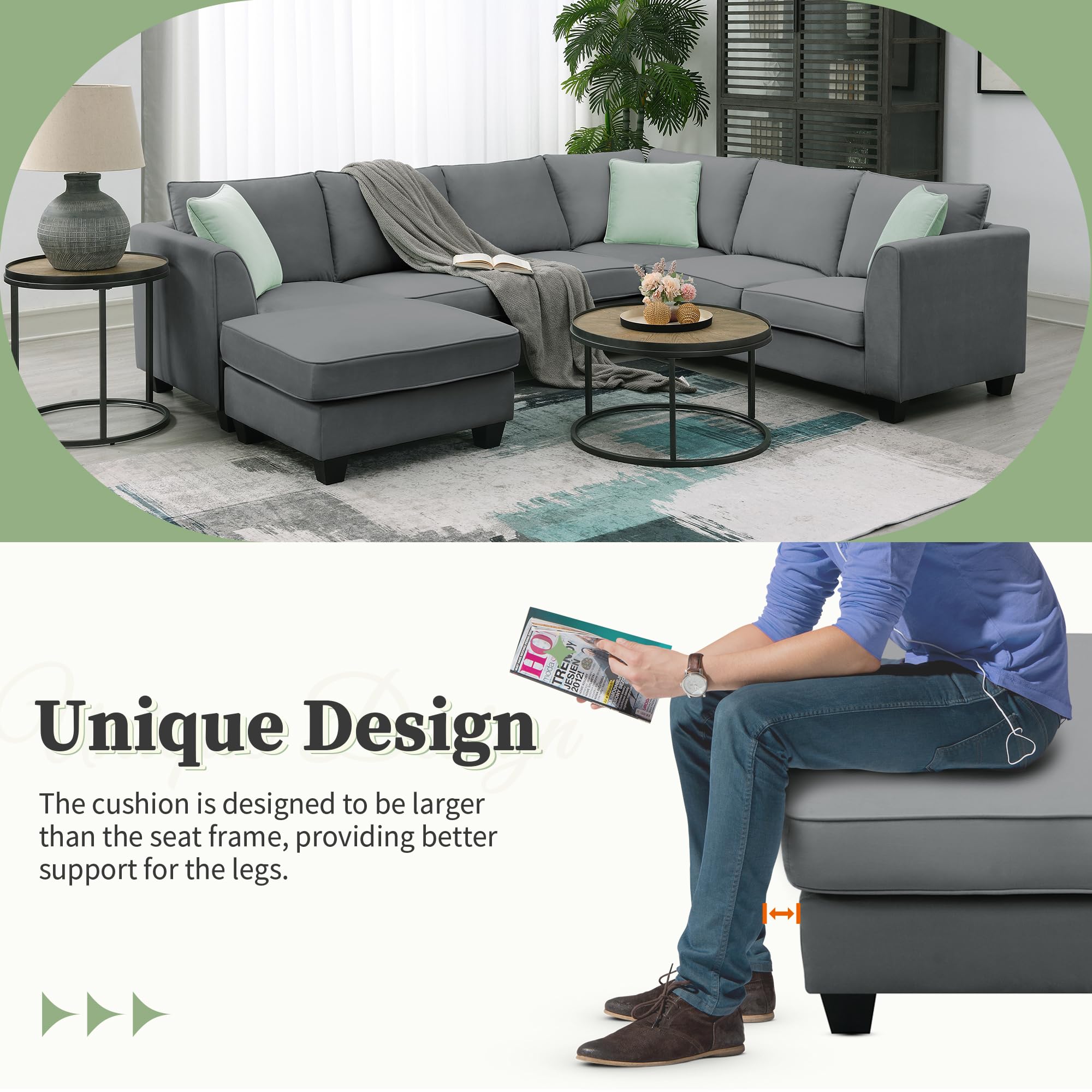 ようさん　ソファ Amazon.com: JIVOIT 7 Seats Modular Sectional Sofa Set with