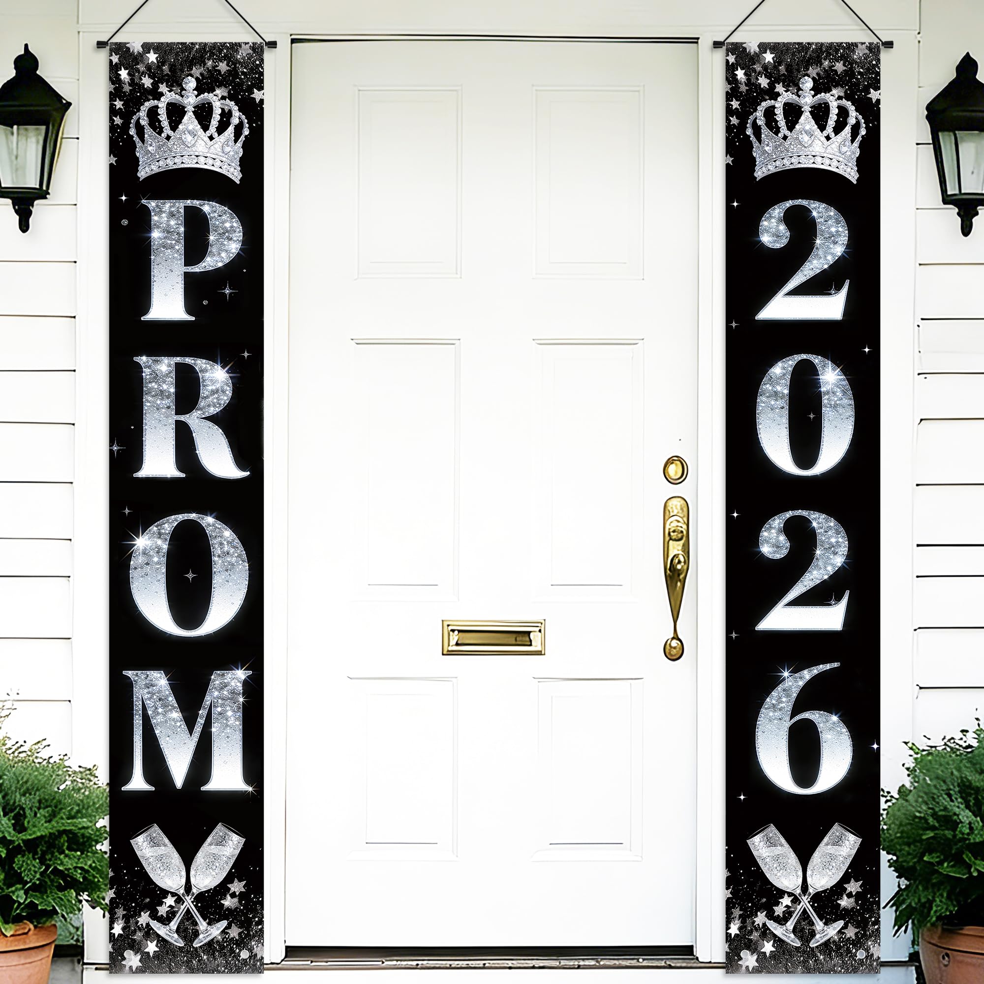Aumccxz Prom 2026 Porch Banner Class of 2026 Prom Decorations Prom Night Graduation Party Decorations