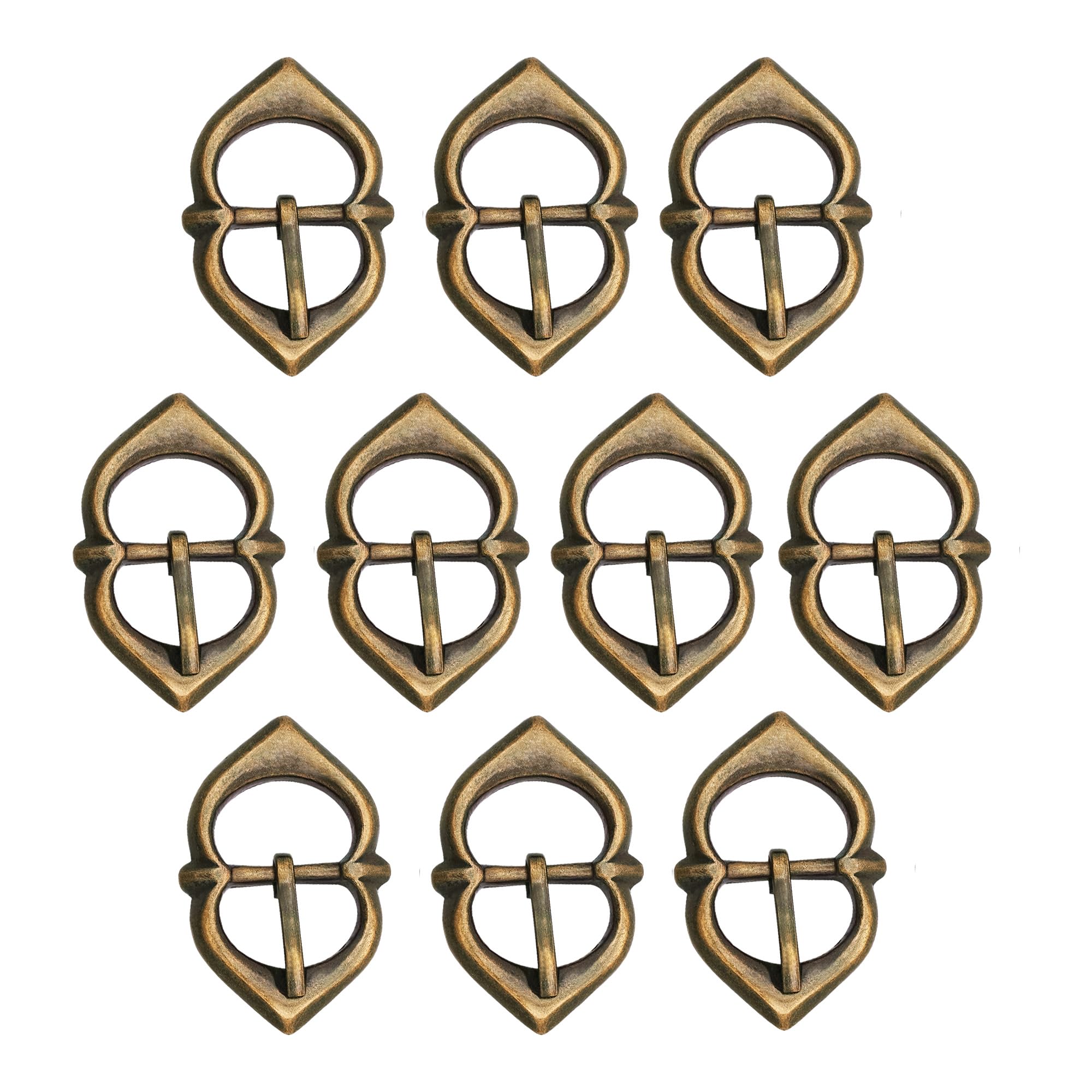 Lord Of Battles Unisex Brass Medieval Buckles Historical Buckles Belt Buckle Ideal For Reenactment, Historical Events, Sca, Larp (Set Of 10 Late Medieval Buckle)