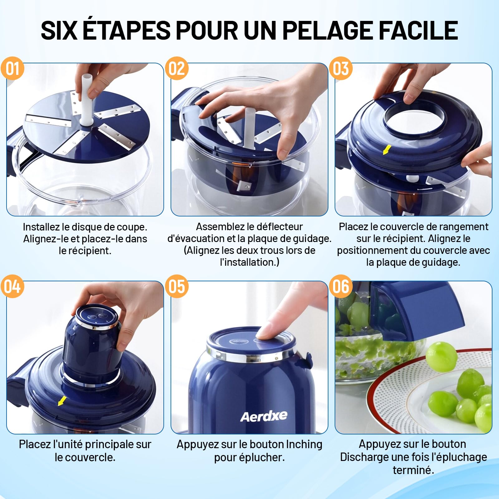 MagiDeal Machine à éplucher les Raisins électrique, Outil Automatique pour éplucher de Tomates de Fruits, éplucheur D'ail, Rechargeable Par USB, Accessoires Efficaces Outil de Cuisine pour L'ail