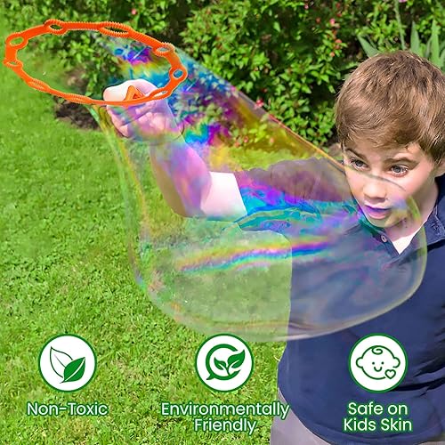 Miniatura 5 de Juego de 14 varitas de burbujas grandes con solución de burbujas de 17 onzas, varitas de burbujas gigantes de 21 pulgadas con bandeja a granel para