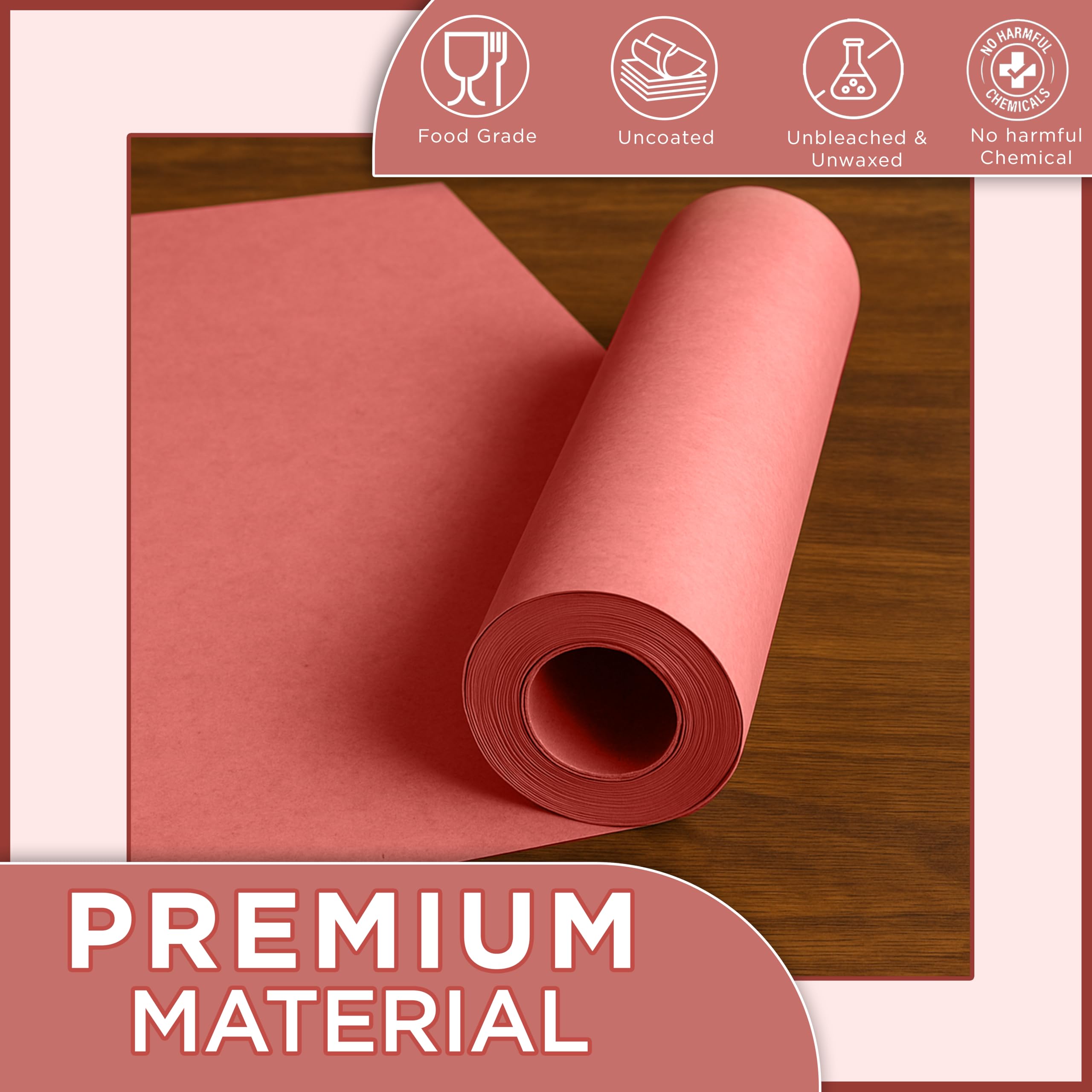 40cm × 30m Pink Butcher Paper For Smoking Meat, Food Grade Kraft Paper - View #8