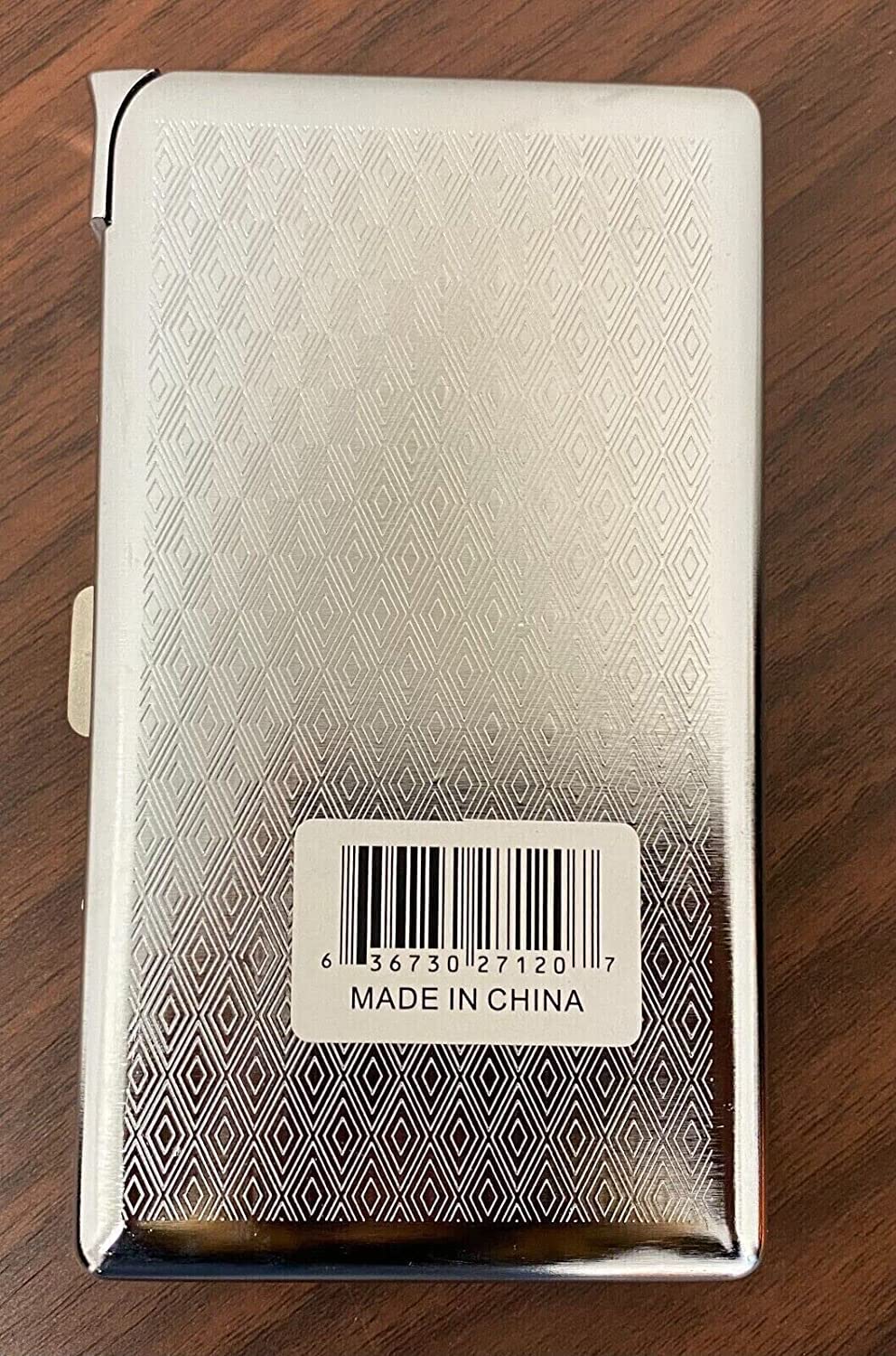 Cigarette Case with Built in Lighter Vintage Sunflower VG 100s Size Cigarettes Silver Metal Wallet 4.75" X 2.75" RFID Protection