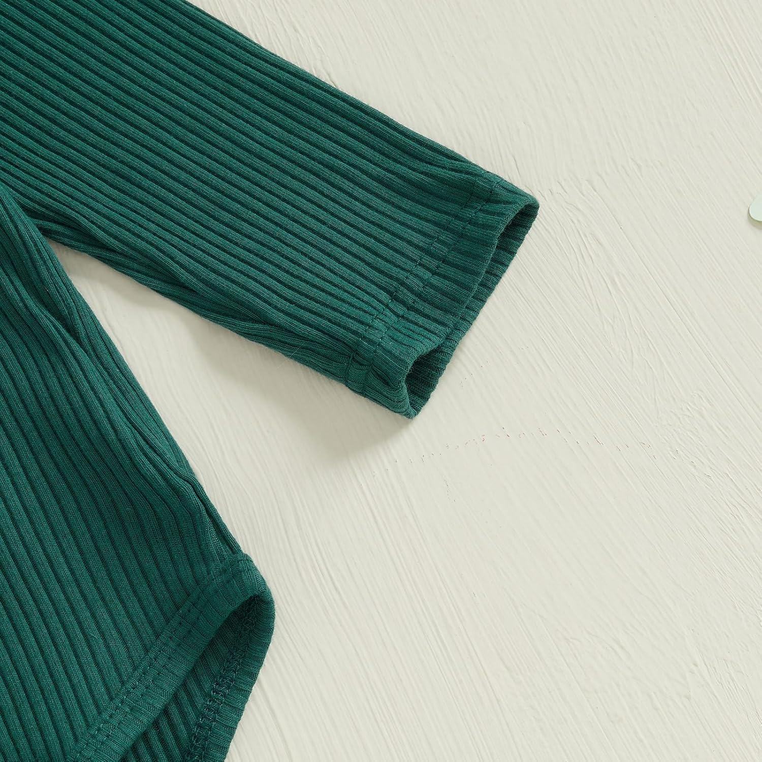 Newborn Baby Girl Valentines Day Outfit Cute St Patricks Day Outfit Ribbed Long Sleeve Romper Bodysuit Pants Set - Image 3